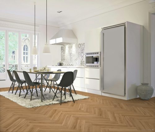 Topaz Oak vízálló halszálkás laminált padló 14mm vastag/Ac5/33 kopásállóság, fózolt - 80881