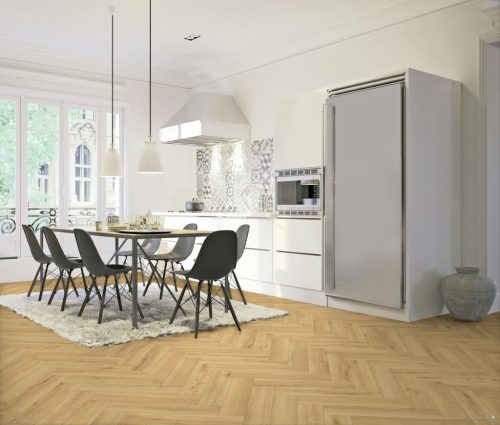 Beryl Oak vízálló halszálkás laminált padló 14mm vastag/Ac5/33 kopásállóság, fózolt - 80891