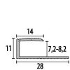 U profil ezüst, homok - 210