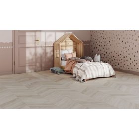 White Mátraparkett Chevron 45* tömörfa svédpadló