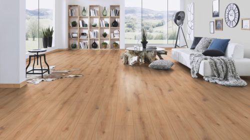 Golden Vista tölgy vízálló laminált padló 9mm/Ac5/33 kopásállóság, fózolt, integrált alátéttel - K230